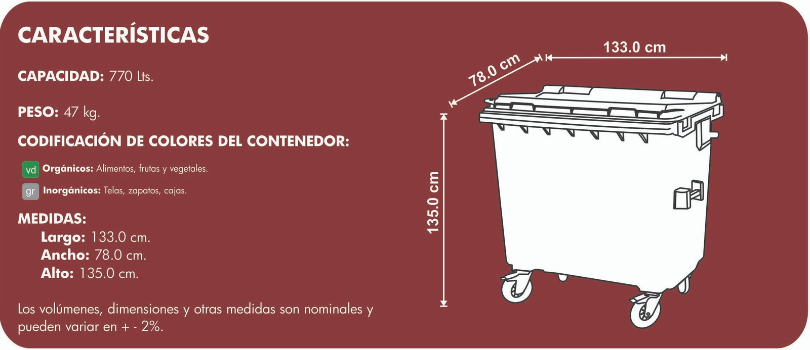 CONTENEDOR DE BASURA VIC 770 HD