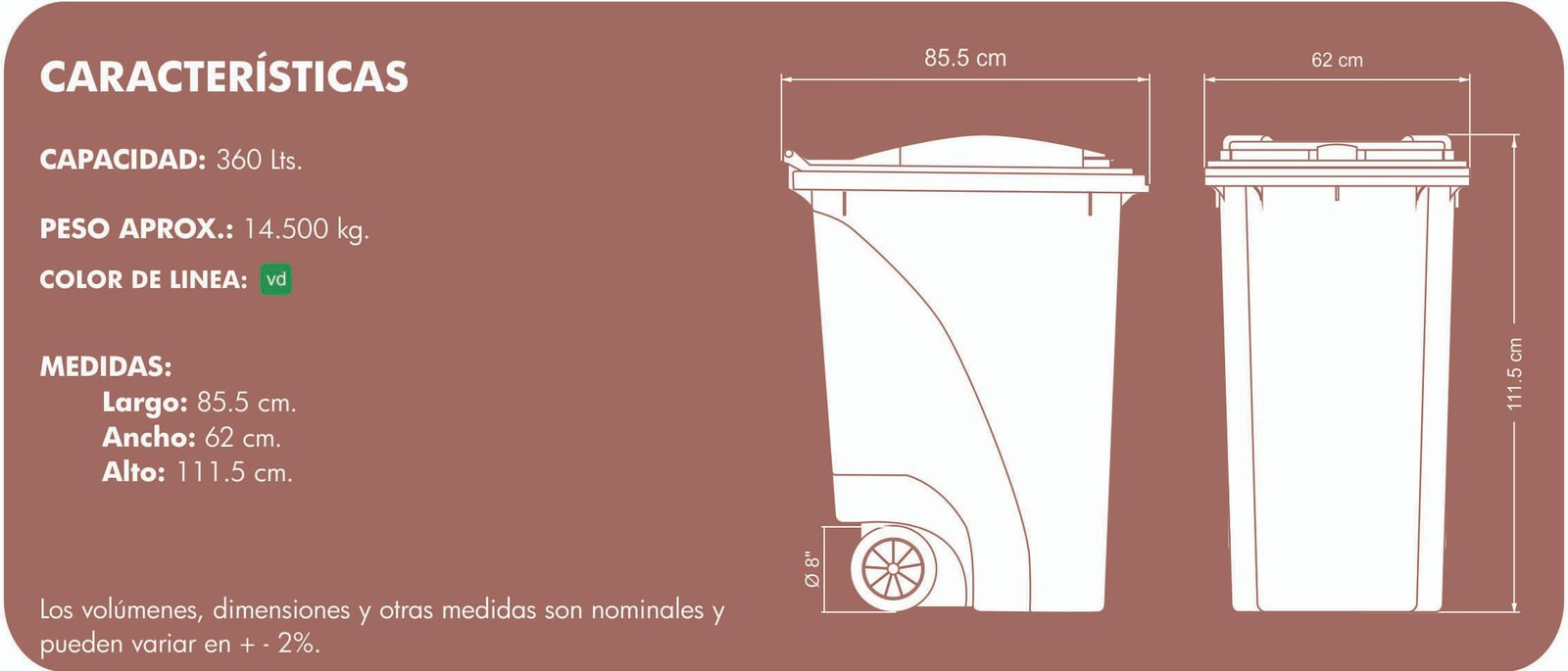 CONTENEDOR DE BASURA VIC-360 HD