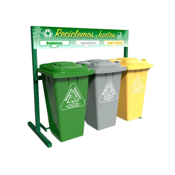 Bote de basura triple
