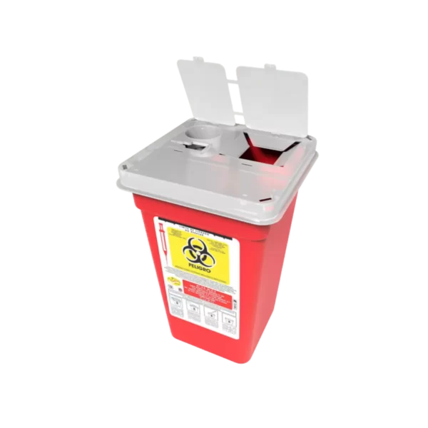 Bote rojo para agujas